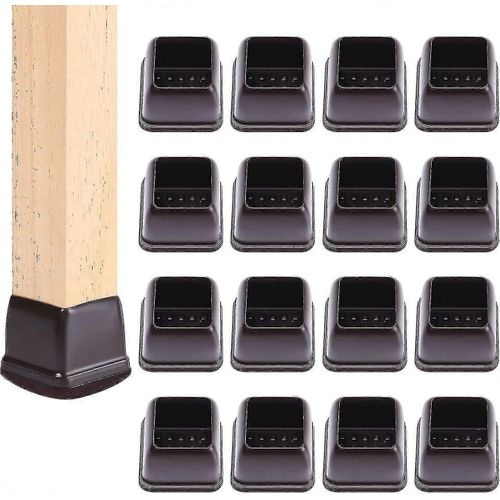 24 Pcs Carrée Protecteurs De Sol De Jambe De Chaise Avec Feutre, Chapeaux De Pieds De Chaise, Protecteurs De Sol Pour Chaises, Coussins De Chaise De Meubles En Feutre, Couvercles De Tasses De Jambe De