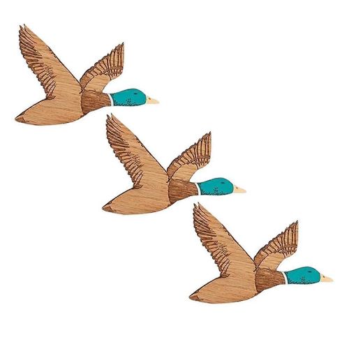 3 Pcs canards en bois Wall Decor pour chambre à coucher ferme rustique sculpté bois Wall Art pour chambre cuisine bureau
