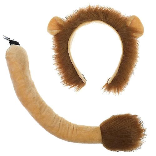 Ensemble Oreilles Et Queue De Lion - Costume D¿Animal De Carnaval - Bandeau Oreilles De Lion Pour Enfants - Party Fun