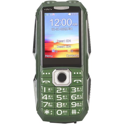 Téléphone Portable à Gros Boutons, Téléphone Portable pour Personnes âgées,  2G GSM IP67 étanche Antichute Double Carte SIM Téléphone déverrouillé en  Veille Durable avec Bouton (Vert)
