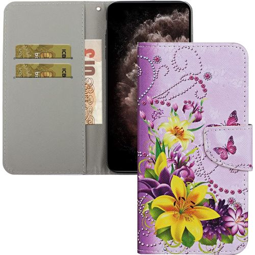 Coque Galaxy S21,Portefeuille Etui Housse Pour Samsung Galaxy S21 Coque Paillette Fleur Papillon Chat Pu Cuir Flip Wallet Couverture Pour Samsung Galaxy S21,Xc2 Yellow Lily