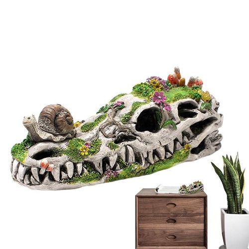 Statue De Jardin En Forme De Crâne De Dinosaure, Décoration D'extérieur Pour Véranda Et Pelouse