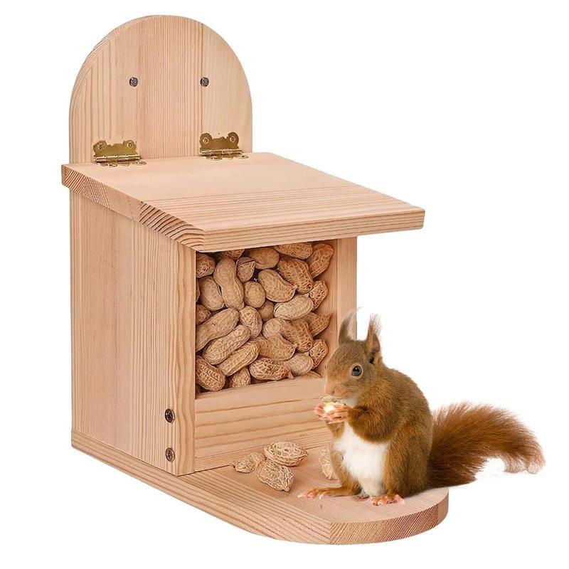 Mangeoire écureuils Distributeur Maison ecureuil exterieur Cabane bois