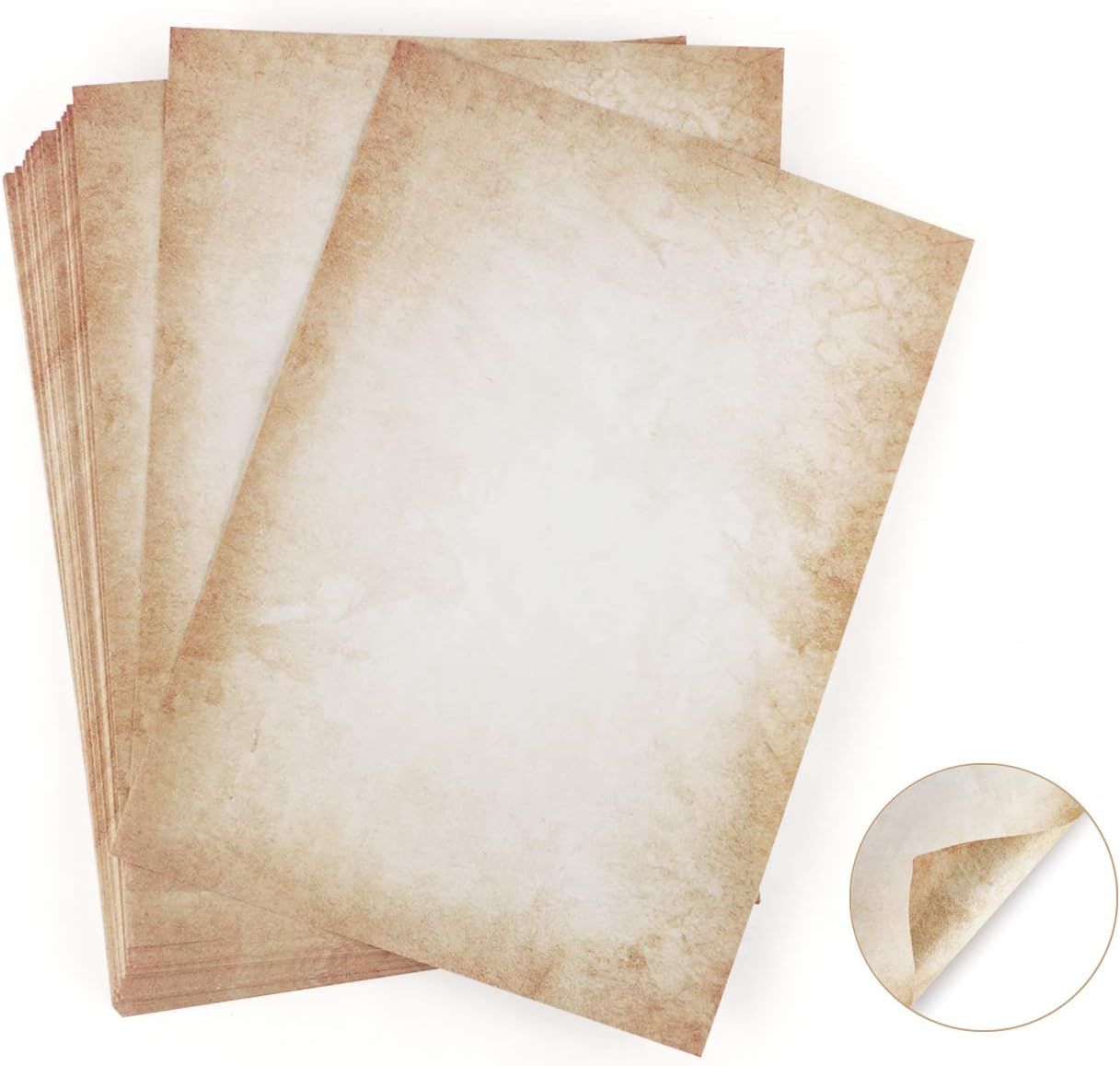 100 Feuilles De Papier D'criture Avec Motif Vieux Papier Di...