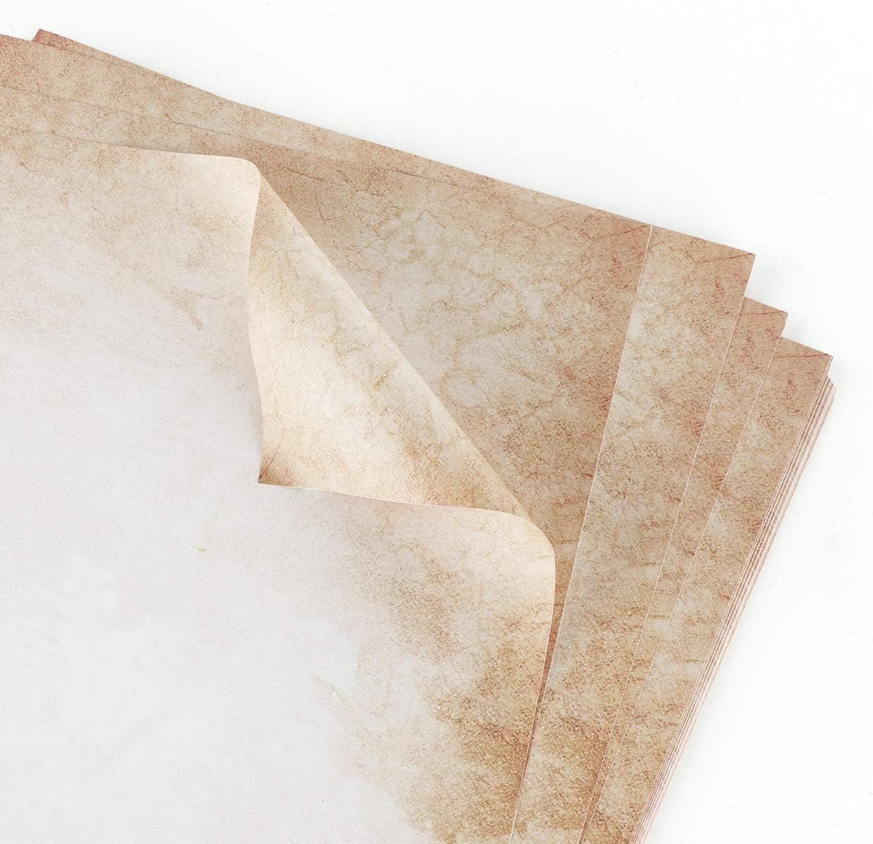 100 Feuilles De Papier D'criture Avec Motif Vieux Papier Di... - 2