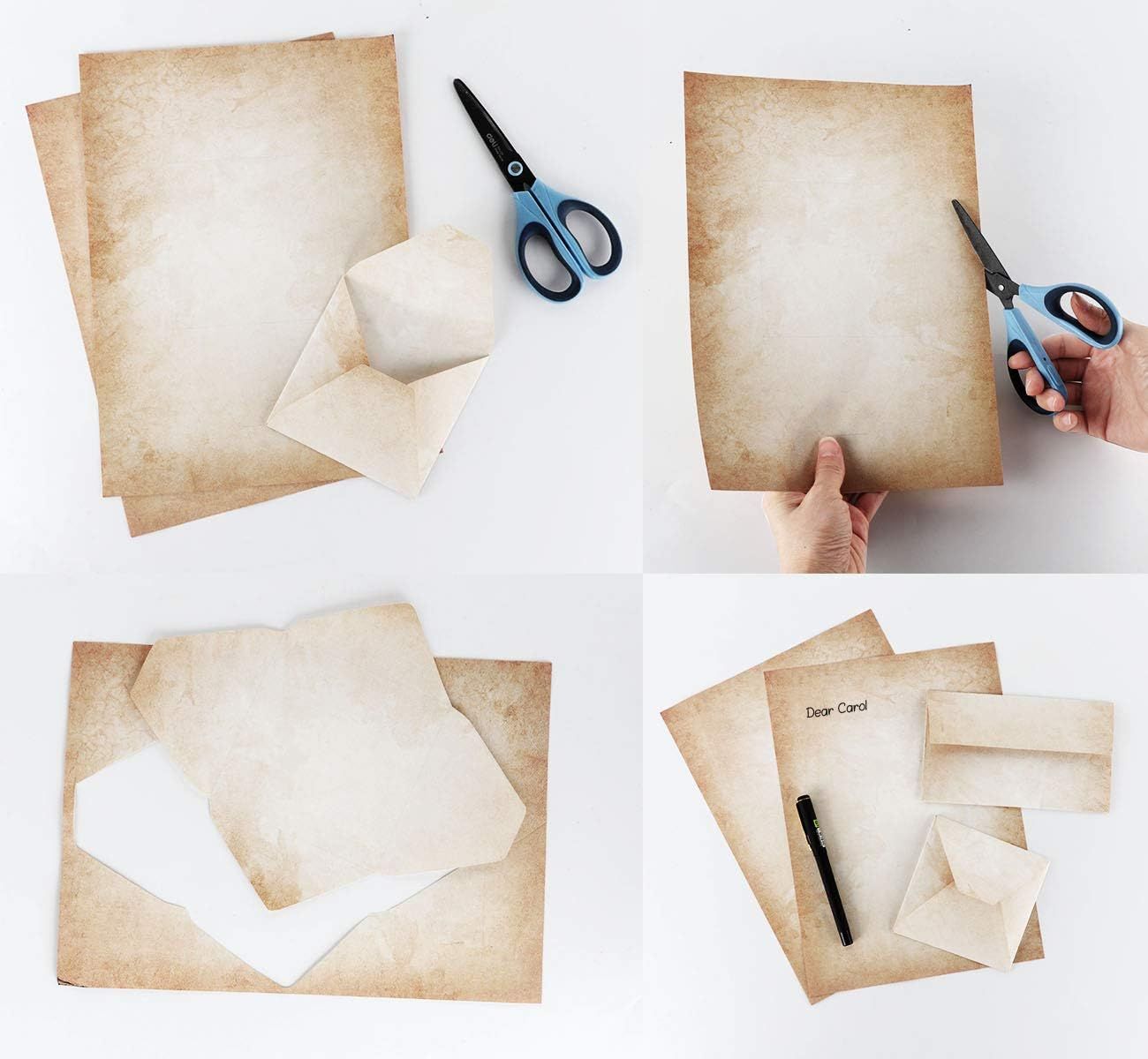 100 Feuilles De Papier D'criture Avec Motif Vieux Papier Di... - 5