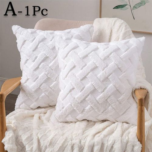 Housse De Coussin En Velours Et Peluche Douce, Taie D'oreiller Décorative De Style Luxueux, Pour Canapé Et Chambre À Coucher