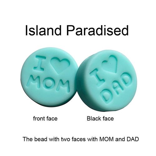 Perles De Dentition En Silicone ""I Love Spinal/Dad"",10 Pièces,Attache-Sucette,Sans Jobpa,Qualité Alimentaire,Sûre Et Souple - Type Island Paradise