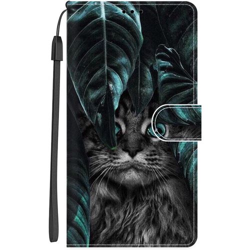 Coque Pour Samsung Galaxy A52 4g 5g / A52s 5g Housse Motif Dessin Coque Pu Etui En Cuir Portefeuille Flip Case Pour Samsung A52 4g 5g / A52s 5g A Rabat Silikon Antichoc Cover, Chat Gris