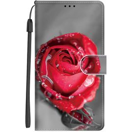 Coque Pour Iphone Se 2020 / Iphone Se 2022 5g Housse Motif Dessin Coque Pu Etui En Cuir Portefeuille Flip Case Pour Iphone 7 / Iphone 8 A Rabat Silikon Antichoc Fente Carte Cover, Une Rose