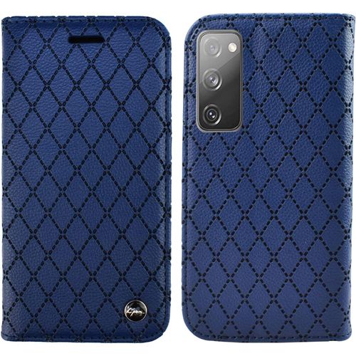 Coque Pour Samsung Galaxy S20 Fe 5g, Pu Cuir A Rabat Flip Housse Etui Pour Samsung Galaxy S20 Fe 5g 6.5"" Avec Motif Dessin Retro Gaufrage, Etui Case Antichoc Cover Portefeuille, Bleu