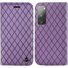 Coque Pour Samsung Galaxy S20 Fe 5g, Pu Cuir A Rabat Flip Housse Etui Pour Samsung Galaxy S20 Fe 5g 6.5"" Avec Motif Dessin Retro Gaufrage, Etui Case Antichoc Cover Portefeuille, Violet