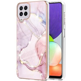 Coque Pour Samsung Galaxy A22 4g, Marbre Motif Design Slim Antichoc Flexible Tpu Bumper Souple Silicone Case Cover Housse Etui De Protection Anti-Choc Coque Pour Galaxy A22 4g, Rose