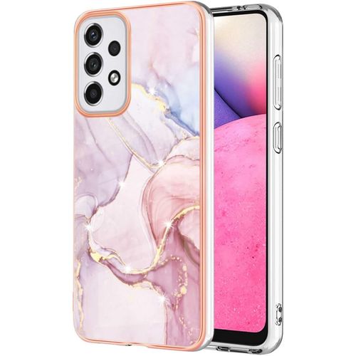 Coque Pour Samsung Galaxy A33 5g, Marbre Motif Design Slim Antichoc Flexible Tpu Bumper Souple Silicone Case Cover Housse Etui De Protection Anti-Choc Coque Pour Galaxy A33 5g, Rose