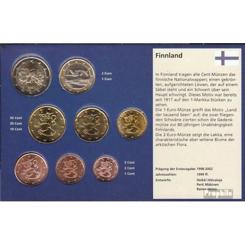 Finlande 2001 Série De Monnaies Fleur De Coin 2001 Euro-Première Émission