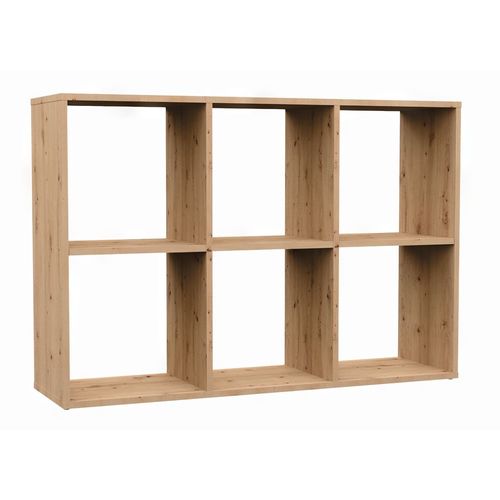 Marion - Étagère Modulable 6 Cubes - Bibliothèque 6 Cases - 110x30x75 Cm - Meuble De Rangement - Chêne