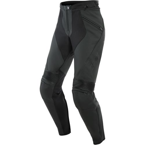 Dainese Pony 3 Lady Pantalon De Moto En Cuir Noir Mat 42