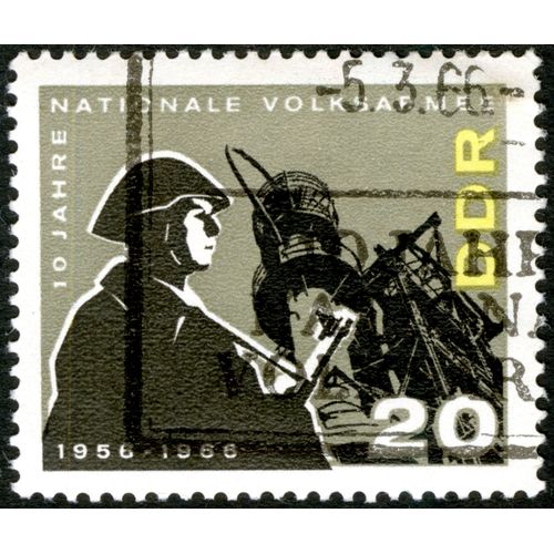 Timbre Oblitéré Ddr, 10 Jahre Nationale Volksarmee 1956-1966, 20