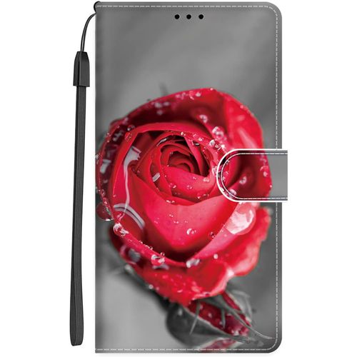 Coque Pour Samsung Galaxy A14 5g / 4g Housse Mignonne Motif Pu Etui En Cuir Portefeuille Flip Case Pour Samsung A14 5g Magnetique Etui A Rabat Antichoc Fente Carte Support Cover, Une Rose