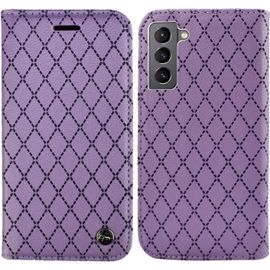 Coque Pour Samsung Galaxy S22 5g, Pu Cuir A Rabat Flip Housse Etui Pour Samsung Galaxy S22 5g 6.1"" Avec Motif Dessin Retro Gaufrage, Etui Case Antichoc Cover Portefeuille, Violet