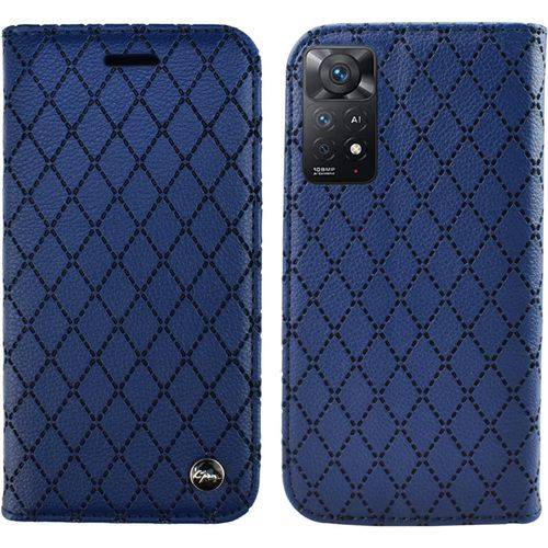 Coque Pour Xiaomi Redmi Note 11 Pro 4g / 5g, Pu Cuir A Rabat Flip Housse Etui Pour Redmi Note 11 Pro 4g / 5g 6.67"" Avec Motif Dessin Retro Gaufrage, Etui Case Antichoc Cover Portefeuille, Bleu
