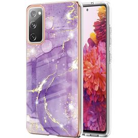 Coque Pour Samsung Galaxy S20 Fe 5g, Marbre Motif Design Slim Antichoc Flexible Bumper Souple Silicone Case Cover Housse Etui De Protection Anti-Choc Coque Pour Galaxy S20 Fe 5g, Pourpre Fonce