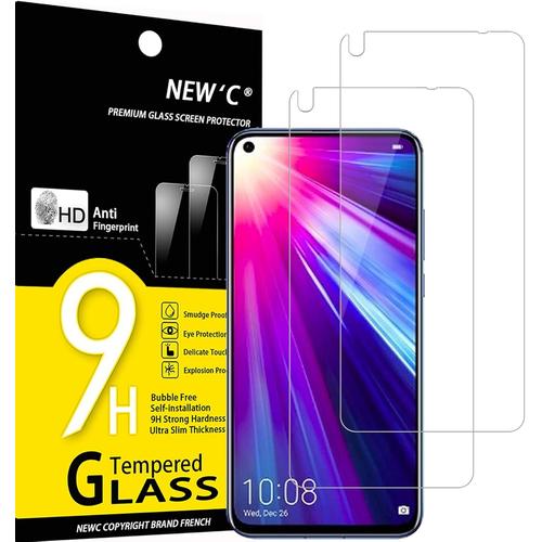 Lot De 2, Verre Trempé Pour Honor View 20, Huawei Nova 4, Film Protection Écran Sans Bulles D'air Ultra Résistant (0,33mm Hd Ultra Transparent) Dureté 9h Glass