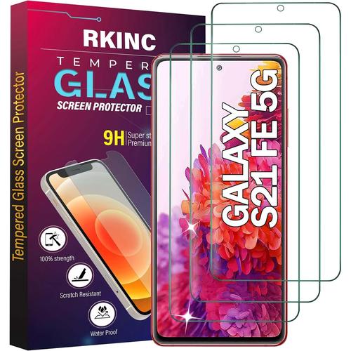 Verre Trempé [Lot De 3] Pour Samsung Galaxy S21 Fe 5g, Film Protection Écran, Dureté 9h 0,33 Mm Hd Glass [Garantie À Vie][Sans Bulles D'air][Résistant Aux Rayures]