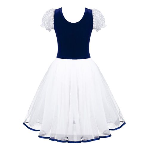 Costumes De Ballet Giselle Pour Filles,Tutu Romantique,Robe De Patinage En Tulle Velet Pour Enfant,Ballerine Bulle,Manches Courtes,Robe D'été À Lacets