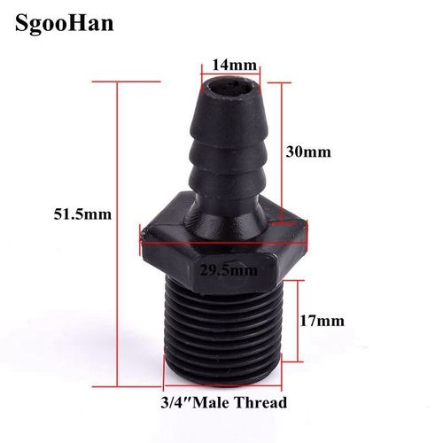 O.D-Adaptateur de tuyau d'arrosage à filetage mâle,raccords de joint souple,connecteur NPT Wildoda,tuyau d'irrigation,4.8   14mm à 1/8 ""  3/4"" - Type 3 I 4 inch to 14mm-5pcs