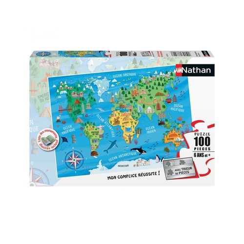 Puzzle N Nathan Puzzle 100 P - Carte Du Monde Des Monuments