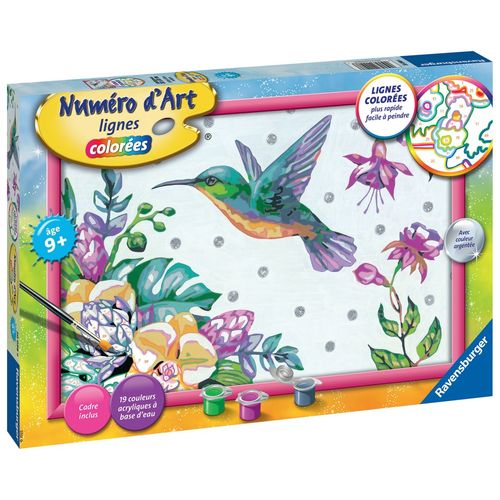 Artistique Numéro D'art - Grand - Colibri Et Fleurs Exotiques
