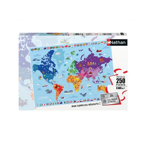 Puzzle N Nathan Puzzle 250 P - Carte Du Monde