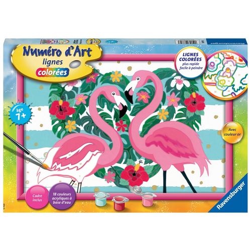 Artistique Numéro D'art - Grand - Flamingos Amoureux