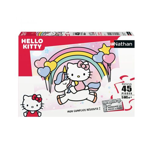 Puzzle N Nathan Puzzle 45 P -  Hello Kitty Et Sa Licorne