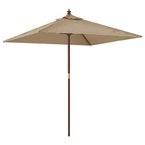 Parasol Mobilier De Jardin Avec Mât En Bois 198 X 198 X 231 Cm Taupe Helloshop26 02_0008358