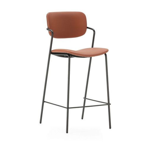 Lot De 2 Tabourets De Bar En Simili Cuir Et Métal H67 Cm - Rouille