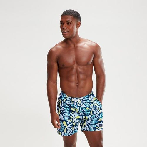 Short De Bain Homme Printed Leisure 40 Cm Bleu/Blanc