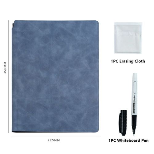 Cahier De Tableau Blanc A4 Avec Stylet De Tableau Blanc,Cuir Effaçable,Brouillon De Tableau Blanc,Réutilisable,Bloc-Notes De Licence Hebdomadaire - Type Dark Blue