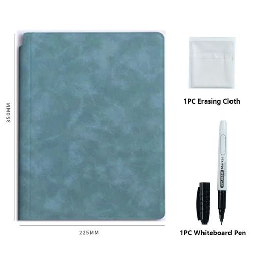 Cahier De Tableau Blanc A4 Avec Stylet De Tableau Blanc,Cuir Effaçable,Brouillon De Tableau Blanc,Réutilisable,Bloc-Notes De Licence Hebdomadaire - Type Light Blue