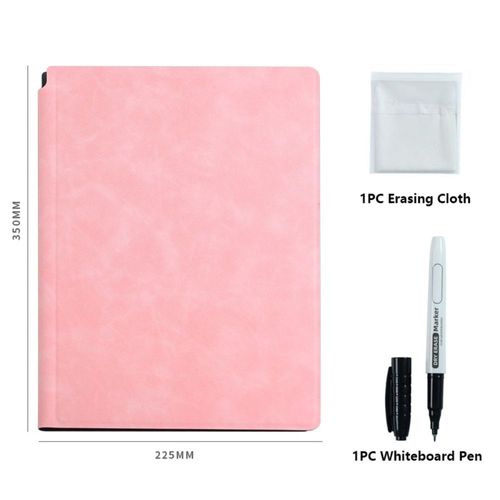 Cahier De Tableau Blanc A4 Avec Stylet De Tableau Blanc,Cuir Effaçable,Brouillon De Tableau Blanc,Réutilisable,Bloc-Notes De Licence Hebdomadaire - Type Pink