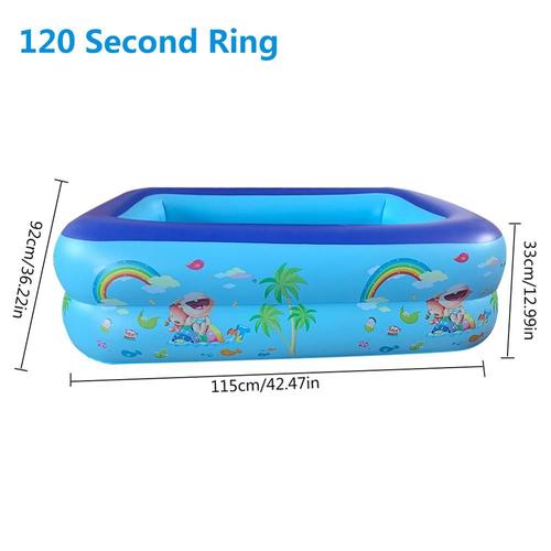 Piscine gonflable rectangulaire en PVC pour enfants,baignoire de pataugeoire épaisse,sports d'intérieur,extérieur,été,2021,110 cm,128 cm,155cm - Type 120CM