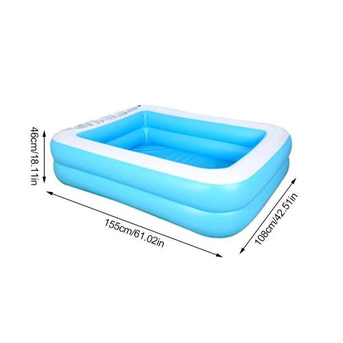 Piscine gonflable rectangulaire en PVC pour enfants,baignoire de pataugeoire épaisse,sports d'intérieur,extérieur,été,2021,110 cm,128 cm,155cm - Type 155CM