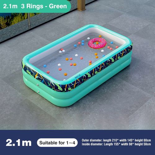 Grandes piscines gonflables rectangulaires pour la famille,piscine en PVC,baignade en plein air,cadeaux pour la journée des enfants,3m - Type 2.1M