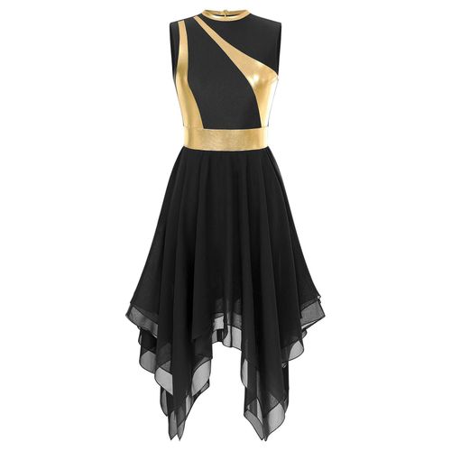 Costume De Danse Lyrique Pour Femmes,Tunique De Couleur,Sans Manches,Fermeture Éclair,Ourlet Irrégulier,Pour Vêtements De Danse Modernes