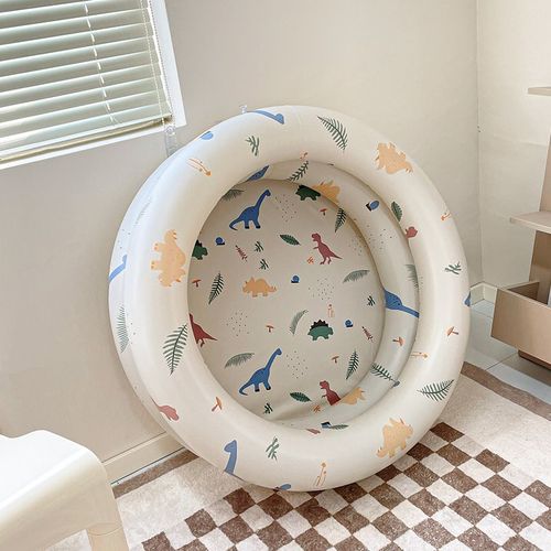 Ins-Piscine Gonflable D'été À Rayures Rétro Pour Bébé,Baignoire Ronde Épaisse Pour La Maison,Piscine À Balles Océarabes Pour L'intérieur Et L'extérieur - Type Beige 120