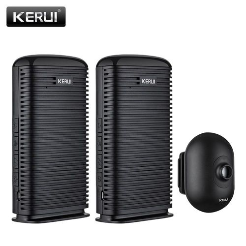 KERUI DW9 alarme de sécurité sans fil pour allée,détecteur de mouvement PIR étanche,pour Garage,bienvenue,système d'alarme anti-cambrioleur,patrouille - Type Driveway Alarm-KIT5