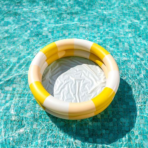 Piscine Gonflable Ronde Rétro Pour Enfants,Jeu Pliable Pour Bébé,Piscine Épaisse Pour La Maison,Piscine À Balles Océanique Pour Garden Party - Type Yellow 120cm