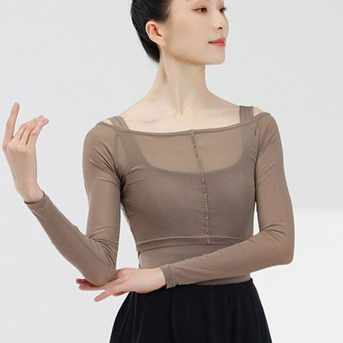 Haut De Ballet Sexy À Manches Sulfartificiel Astique Pour Femme,Blouse En Gaze,Serré,Vêtement De Brevpour Fille
