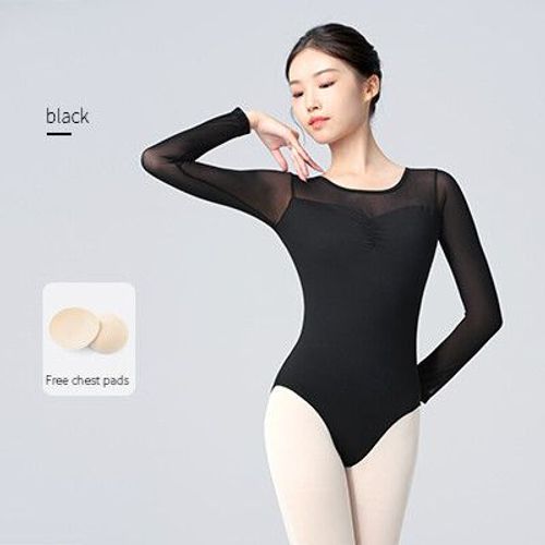 Justaucorps De Ballet À Manches Longues Pour Femmes,Justaucorps De Danse En Maille Épissure,Justaucorps En Nylon,Olympiques Élégants Pour Phtaltambours